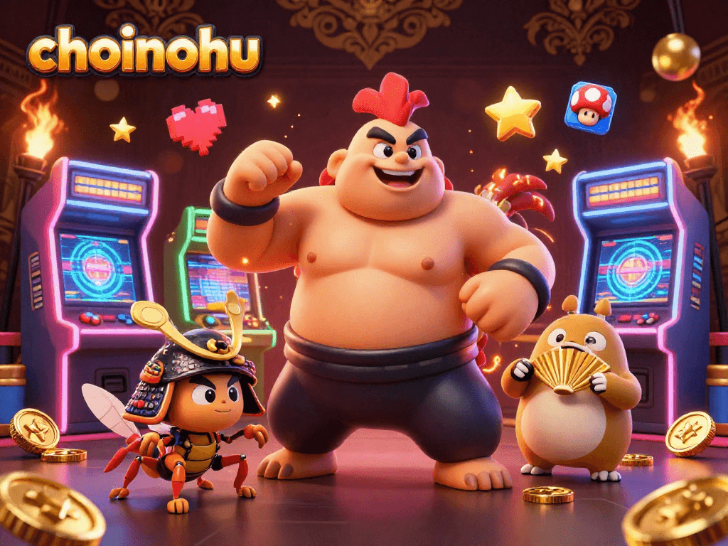 Engage with choinohu's vibrant 3D casino adventure featuring unique characters and gaming elements.
