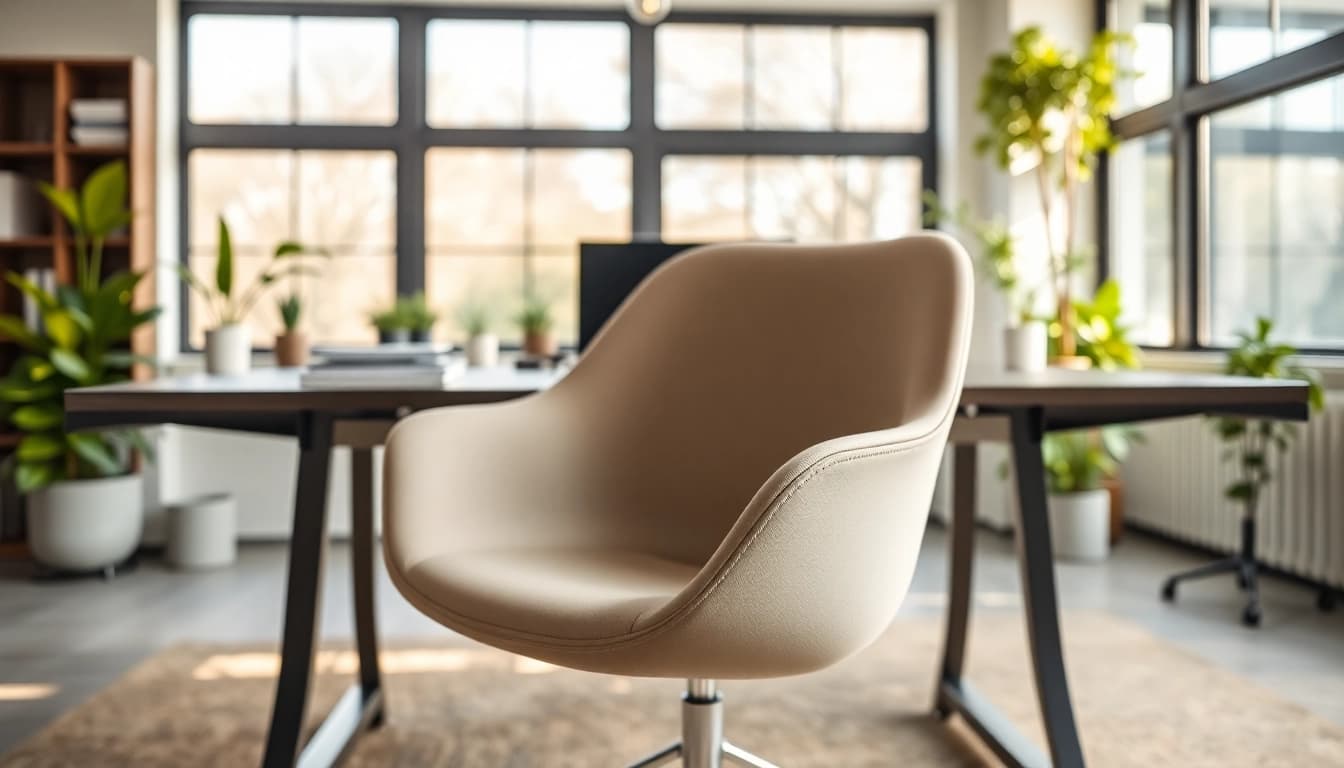 Refurbished Vitra chair enhances a contemporary office environment with style and comfort.