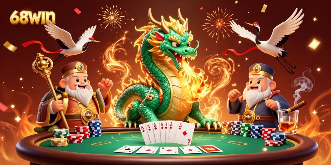 Experience thrilling gameplay at 68WIN with a vibrant casino scene featuring engaging poker elements.
