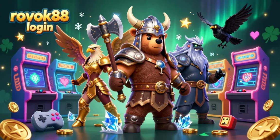 Experience thrilling gameplay with rokok88 login in the vibrant casino-themed 3D illustration showcasing adventure.