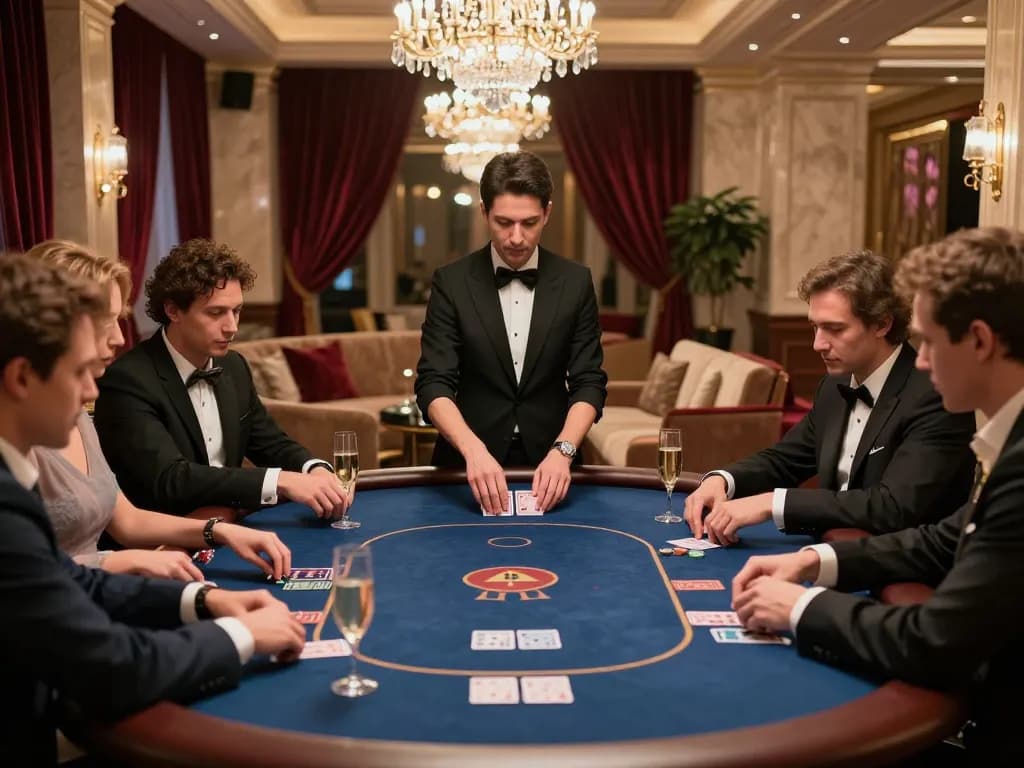 KJC players enjoying a high-stakes poker game in a luxurious casino environment