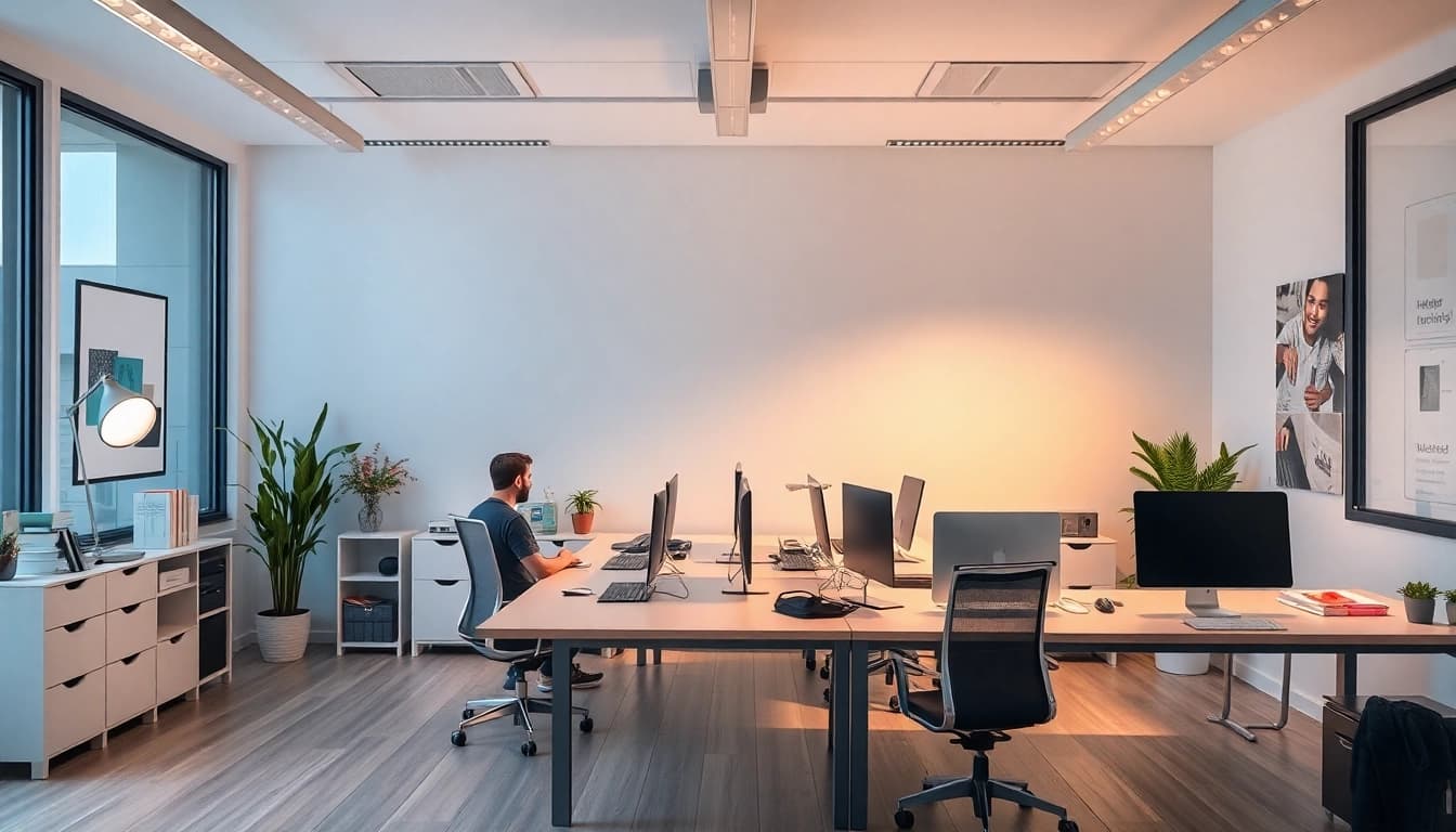 Beratungsunternehmen präsentieren innovative Lösungen in einem modernen Büro mit kreativen Beratern.