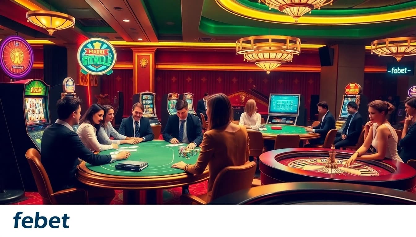 Play thrilling online games with febet at vibrant casino tables and exciting slot machines.
