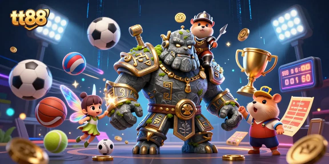 Experience engaging fun with tt88's vibrant gaming adventures featuring animated characters and dynamic sports elements.