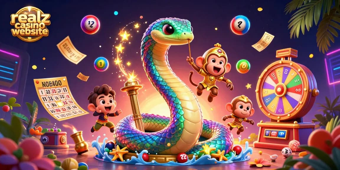Spielen Sie im realz casino website mit bunten Lotteriebällen und einem lebhaften 3D-Design.