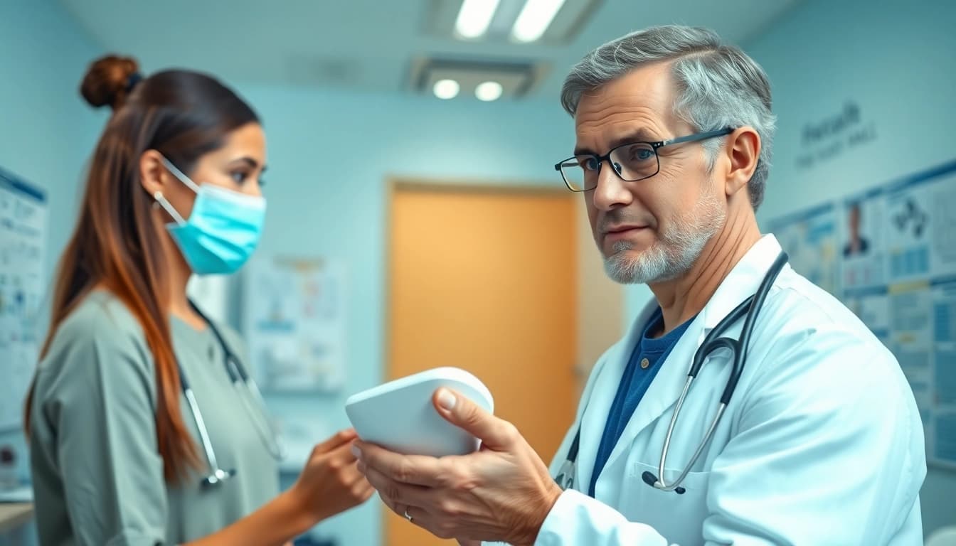 Untersuchung durch medizinisches Fachpersonal für driada medical in moderner Klinik.