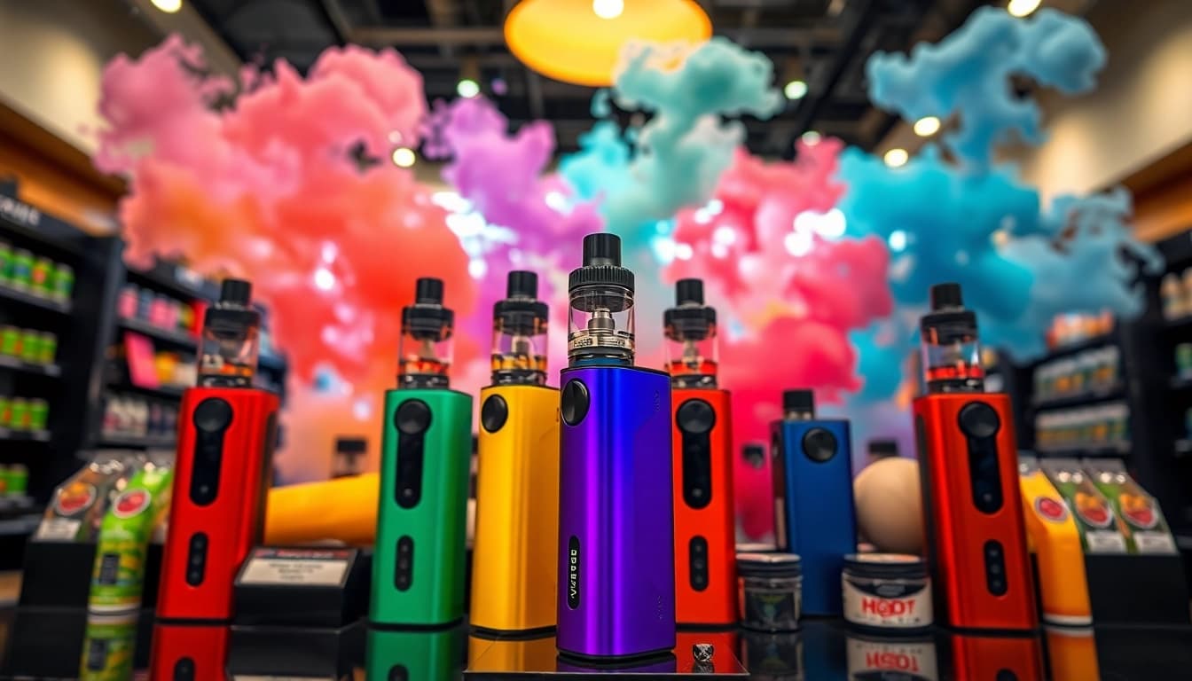 Entdecken Sie die Vielfalt von hqd surv Vape-Geräten in einem modernen Shop-Umfeld.