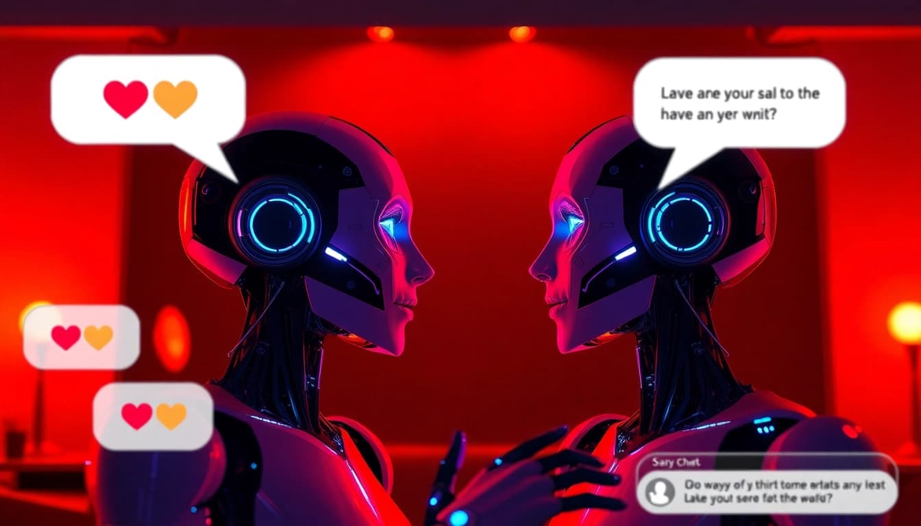 Engaging AI chatbots in flirtatious conversation, embodying the essence of sex ai chat.
