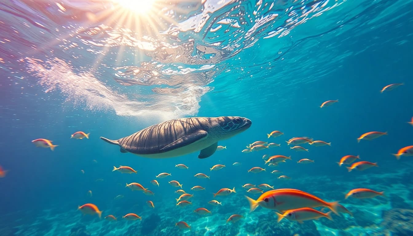 Tauchen in Playa del Carmen mit Tauchern, die die Unterwasserwelt erkunden.
