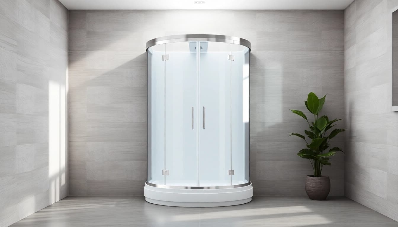 Duschkabine 80x80 im eleganten Badezimmer mit modernen Designelementen