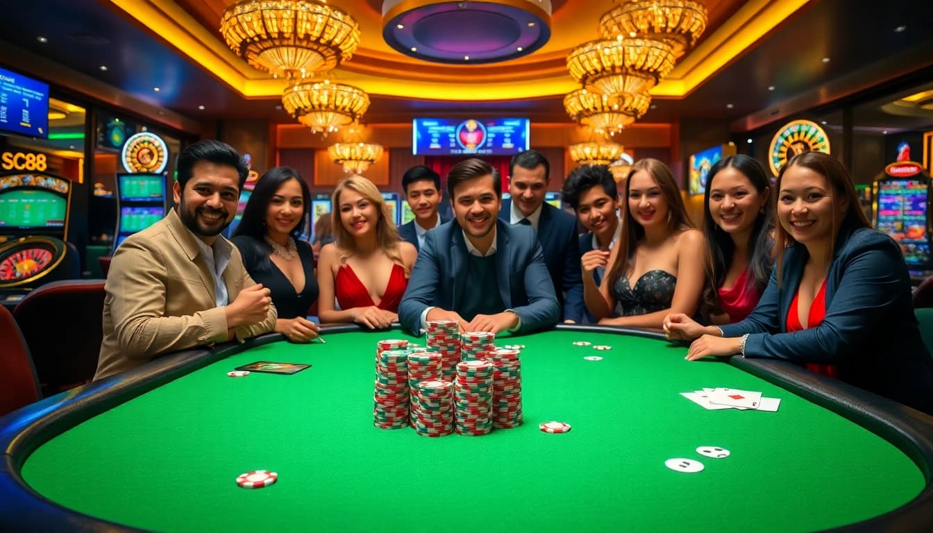 Experience the excitement at SC88 casino with vibrant gaming tables and high-stakes action.