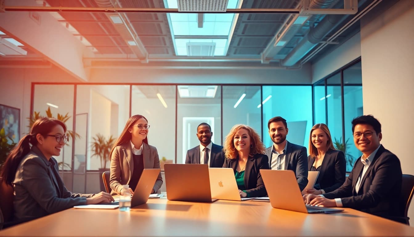 Beraterteam bei der Unternehmensberatung Firmen mit lebendiger und positiver Arbeitsatmosphäre.