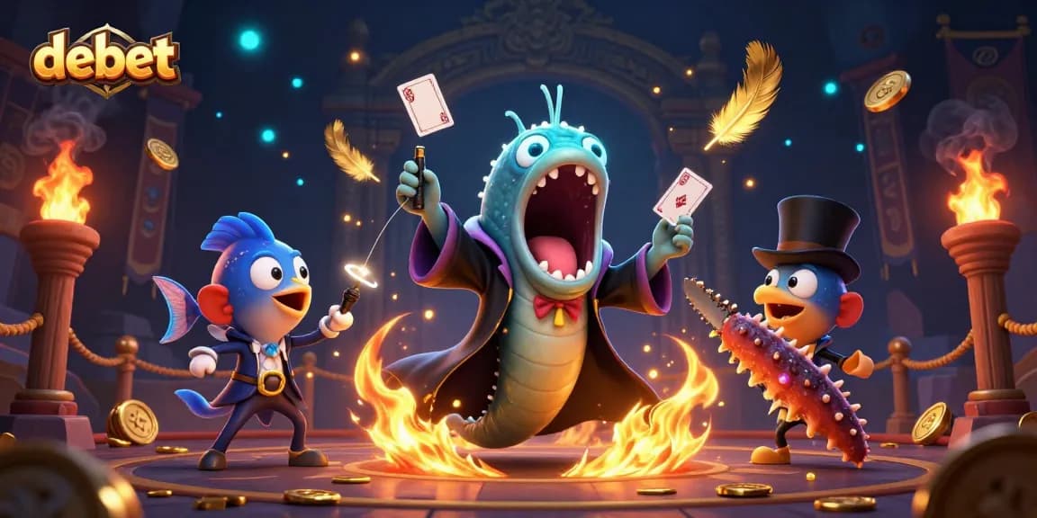 Engage with debet's enchanting casino scene featuring vibrant characters and immersive elements.