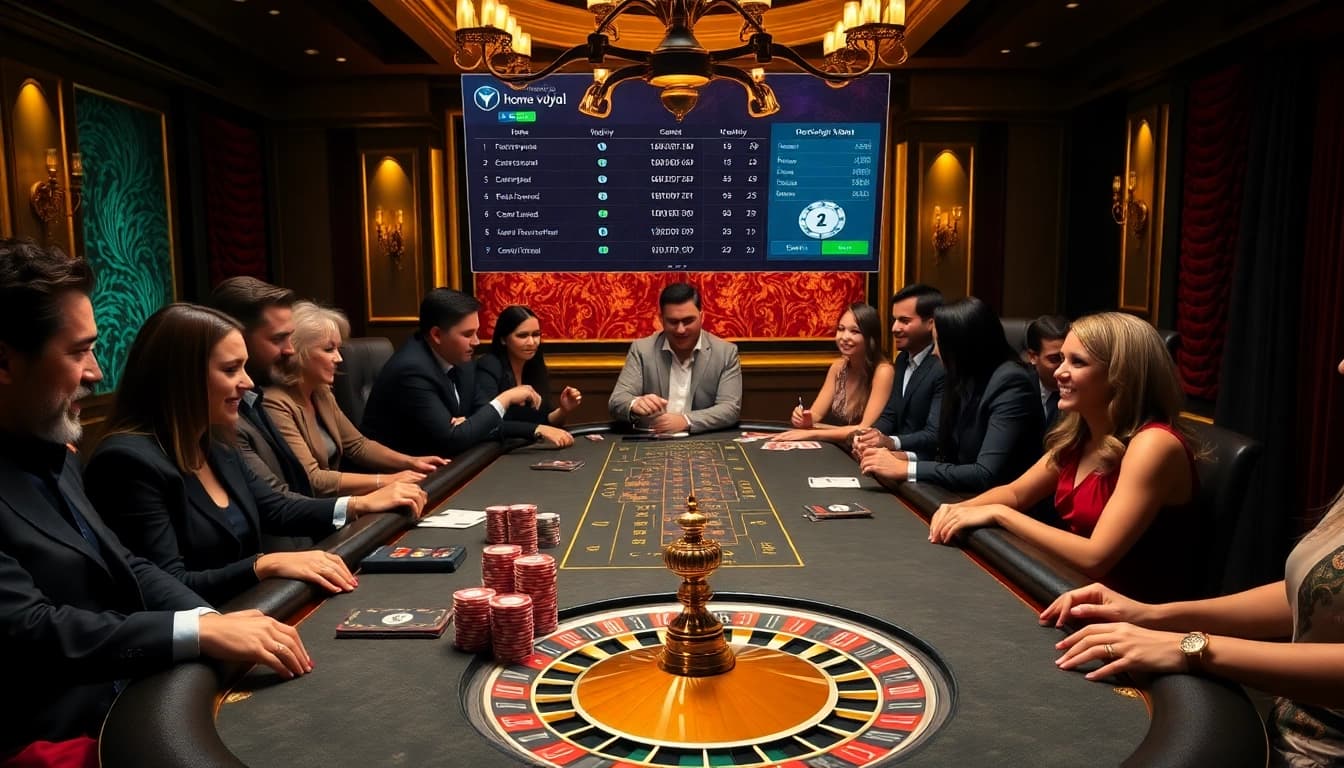 Engaged players at a luxurious poker table embody the excitement of home vvjl gaming.