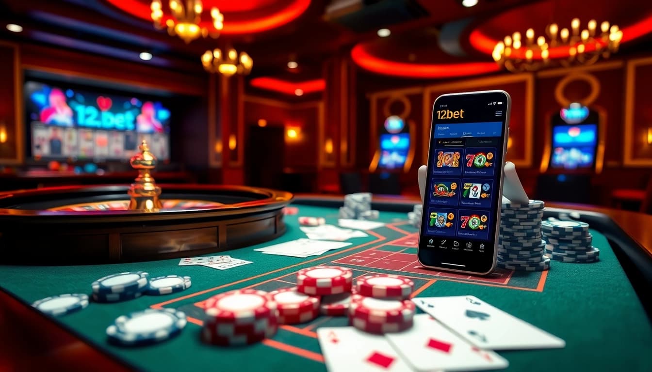 Experience gaming with link 12bet featuring an exciting online casino and betting slip.