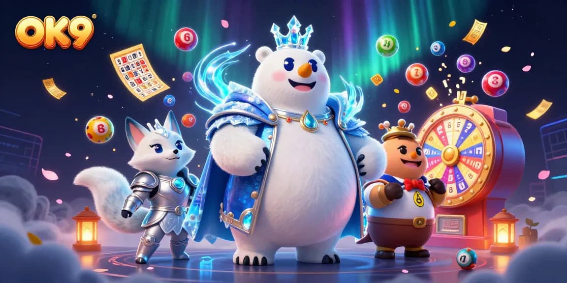 Experience the thrill of OK9 gaming with vibrant lottery elements and enchanting characters in action.