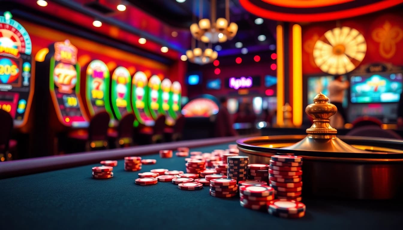 Excited players winning at kp88 poker table, showcasing luxury and thrilling gambling experience.