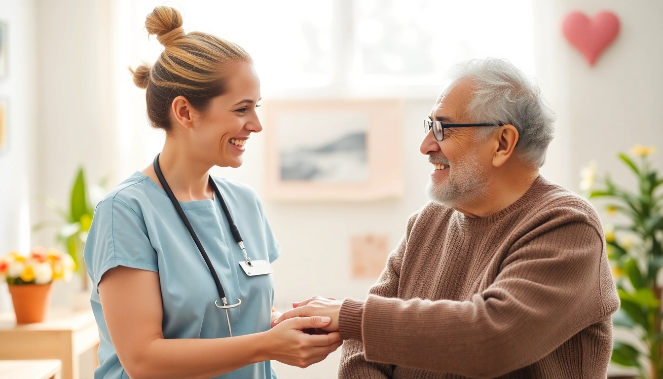 Pflegerin unterstützt Patienten bei der täglichen Pflege im Pflegedienst.
