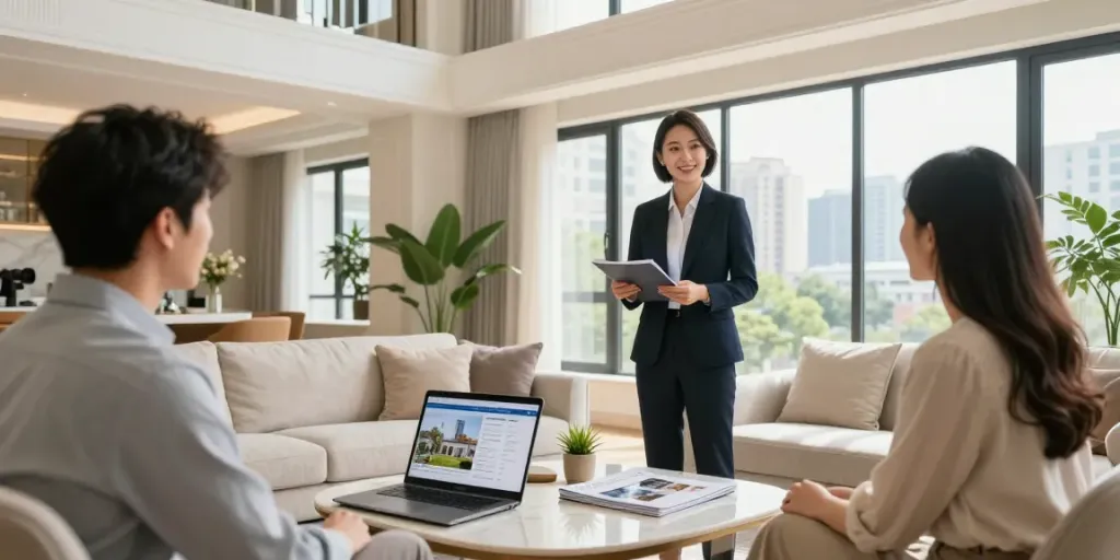 Bester Immobilienmakler Frankfurt präsentiert modernes Zuhause, einladende Atmosphäre.