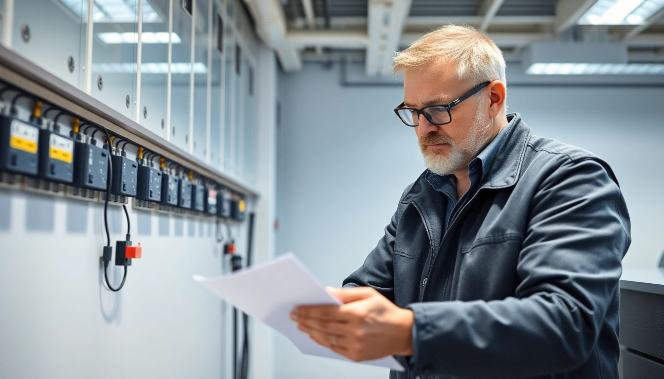 Prüfung elektrischer Geräte bei der DGUV V3 Prüfung durch einen Experten im Büro.