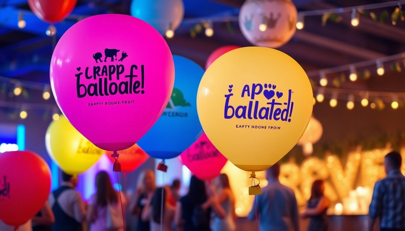Luftballons bedrucken mit bunten Designs und fröhlicher festlicher Atmosphäre.