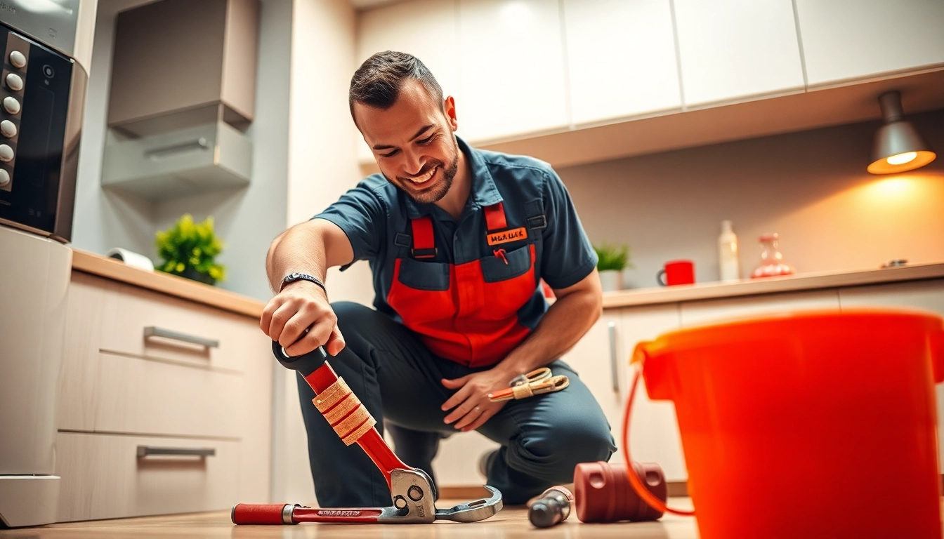Erleben Sie, wie unser Sanitär Notdienst bei Rohrbrüchen sofortige Hilfe leistet, dargestellt durch einen professionellen Klempner in Aktion.