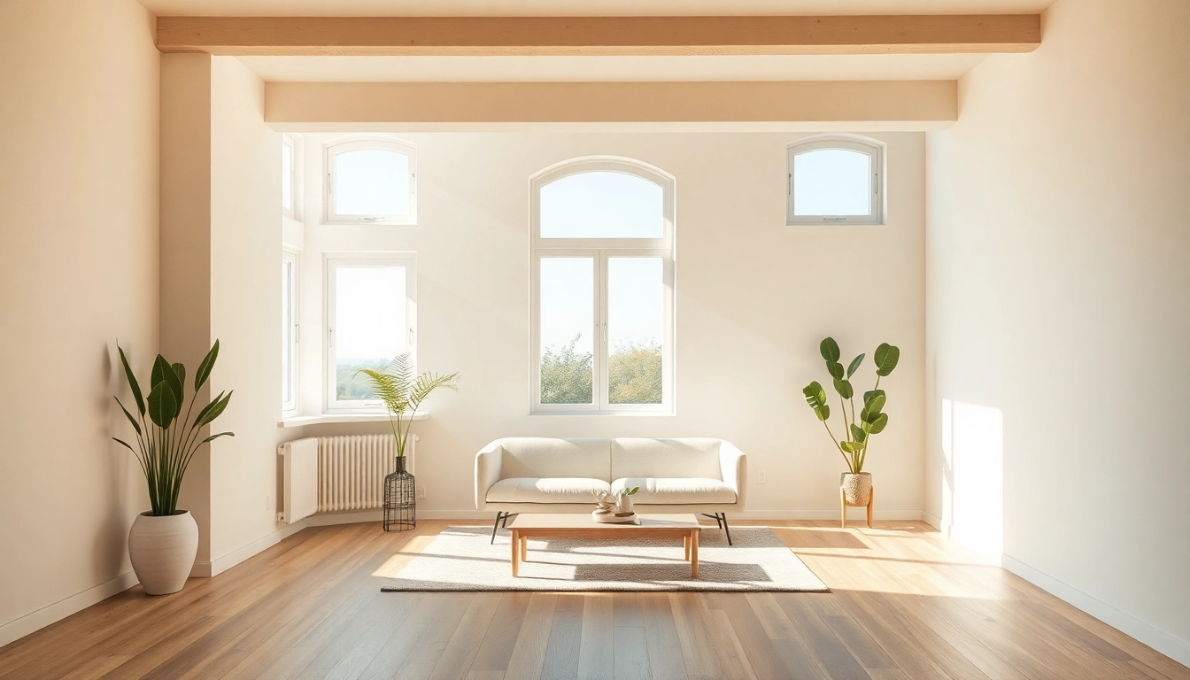 Inspirierende Innenansicht einer modernen Hausrenovierung mit sanften Farben und natürlichem Licht.