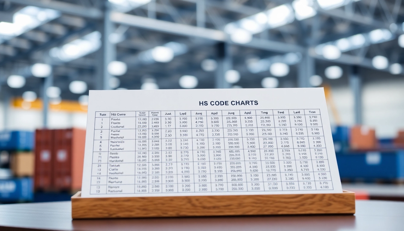 Understand HS Code classification through a well-structured chart displayed on a desk.
