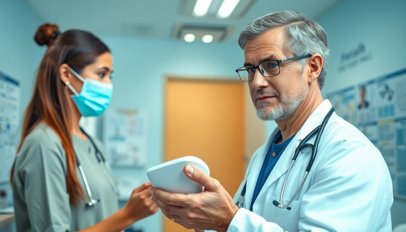 Untersuchung durch medizinisches Fachpersonal für driada medical in moderner Klinik.