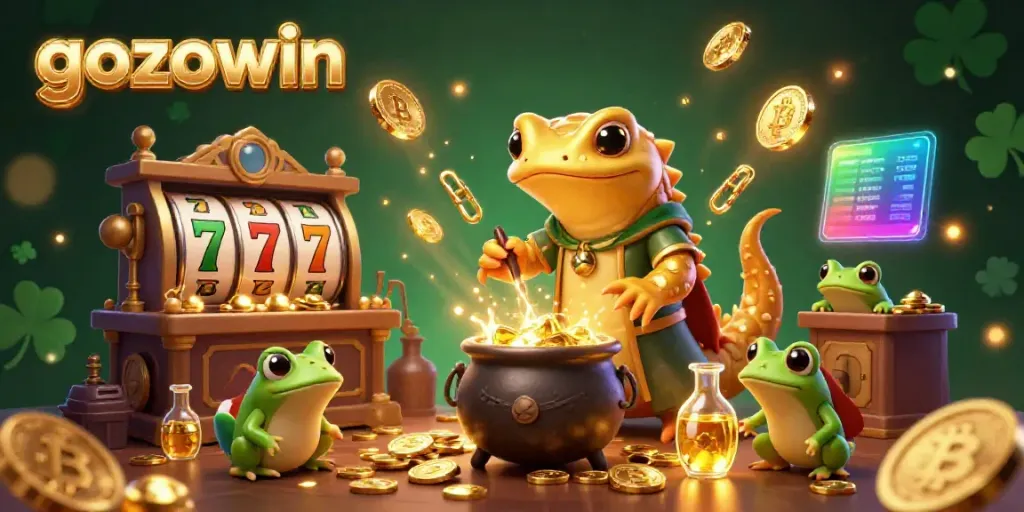 Experience the exhilarating features of gozowin's vibrant casino scene with engaging characters and game elements.