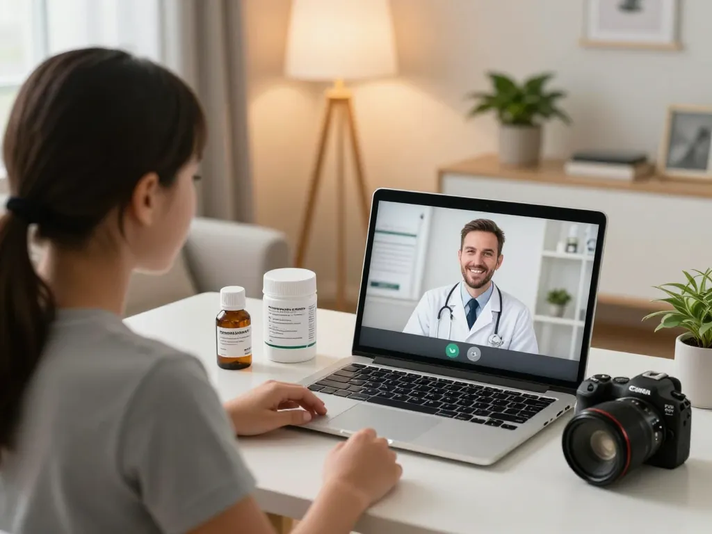 Cannabis auf Rezept erhalten während einer Telemedizin-Konsultation für legale Online-Verschreibungen.