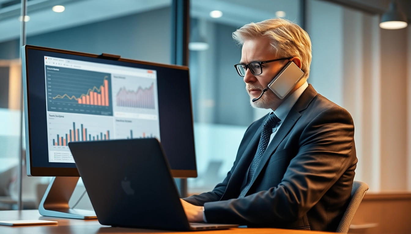 Proaktiver Headhunter für Vertrieb konsultiert einen Kunden in einem modernen Büro.