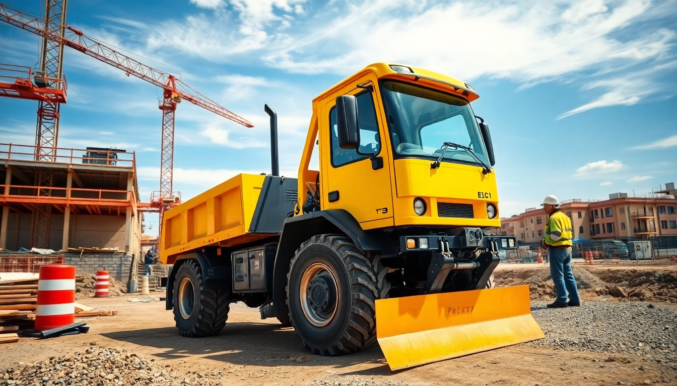 Bagger mieten Celle: Gelber Bagger arbeitet dynamisch auf einer Baustelle in Celle.