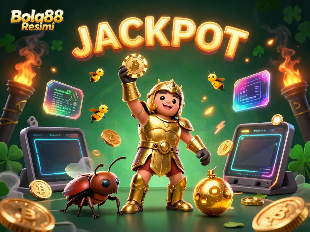 Engage in exciting gameplay at Bola88 Resmi with dynamic crypto elements and vibrant illustrations.