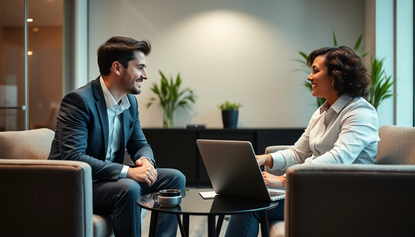 Headhunter Schweiz bietet individuelle Beratung in einem eleganten Büro.
