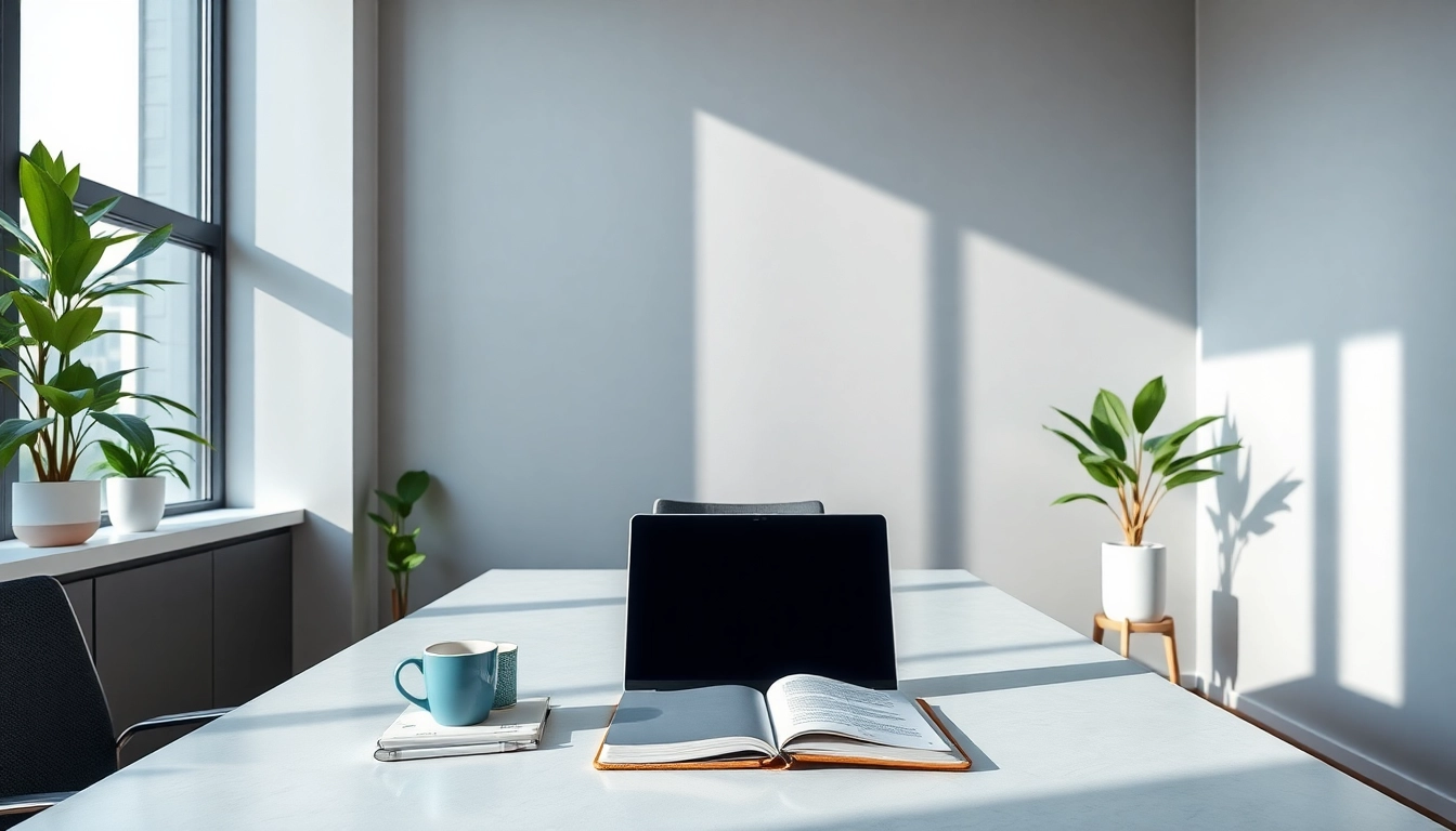 Professionelles Büro einer Headhunter Agentur mit modernem Design, das eine einladende Arbeitsumgebung widerspiegelt.