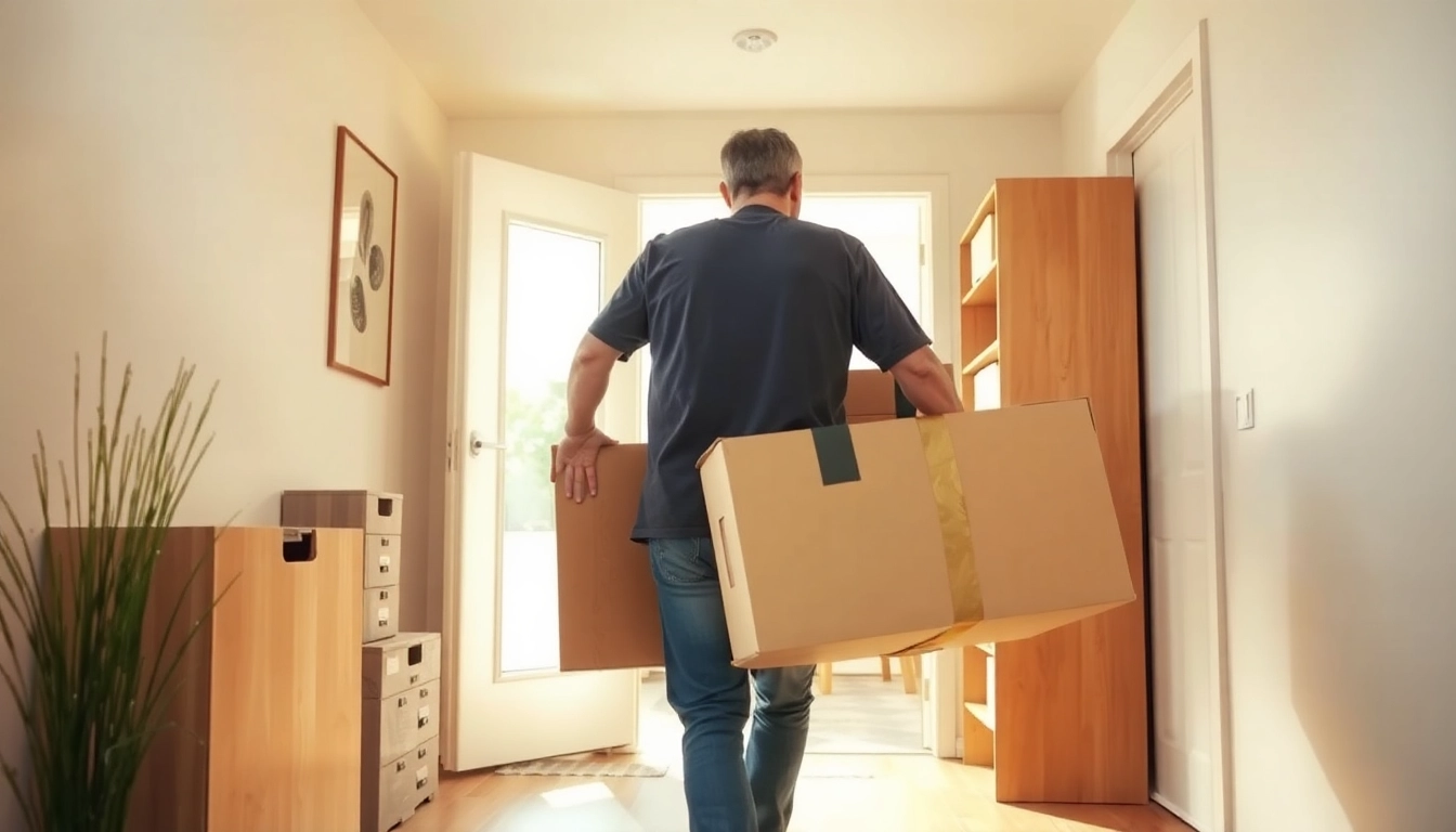 Umzugsunternehmen Leverkusen hilft beim Tragen von Möbeln in eine neue Wohnung.
