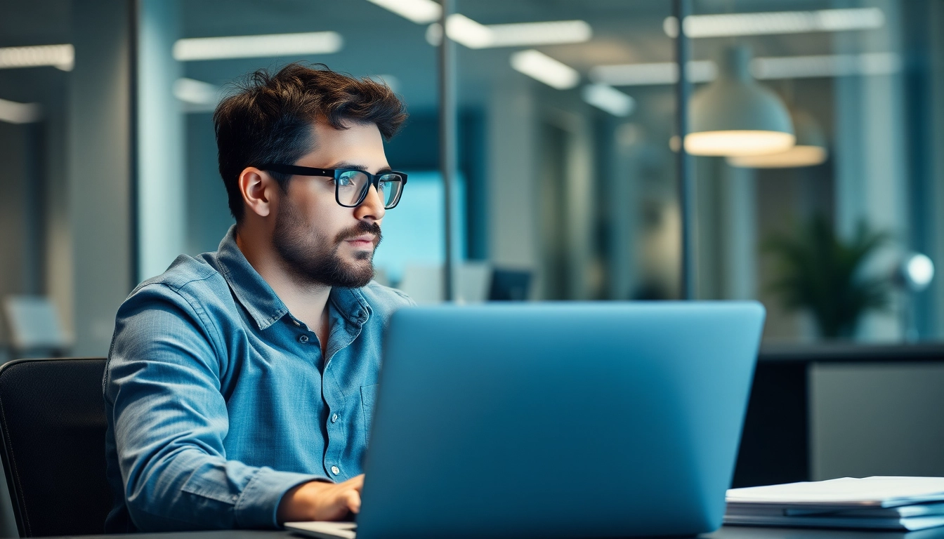 Headhunter IT analysiert Bewerbungen in modernem Büro Setting.