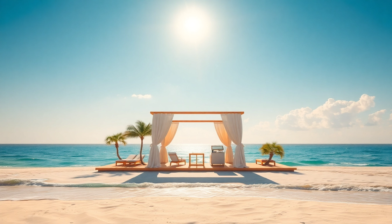 Entspanne in der Küsten-Cabana mit Meerblick und Sonnenschein.