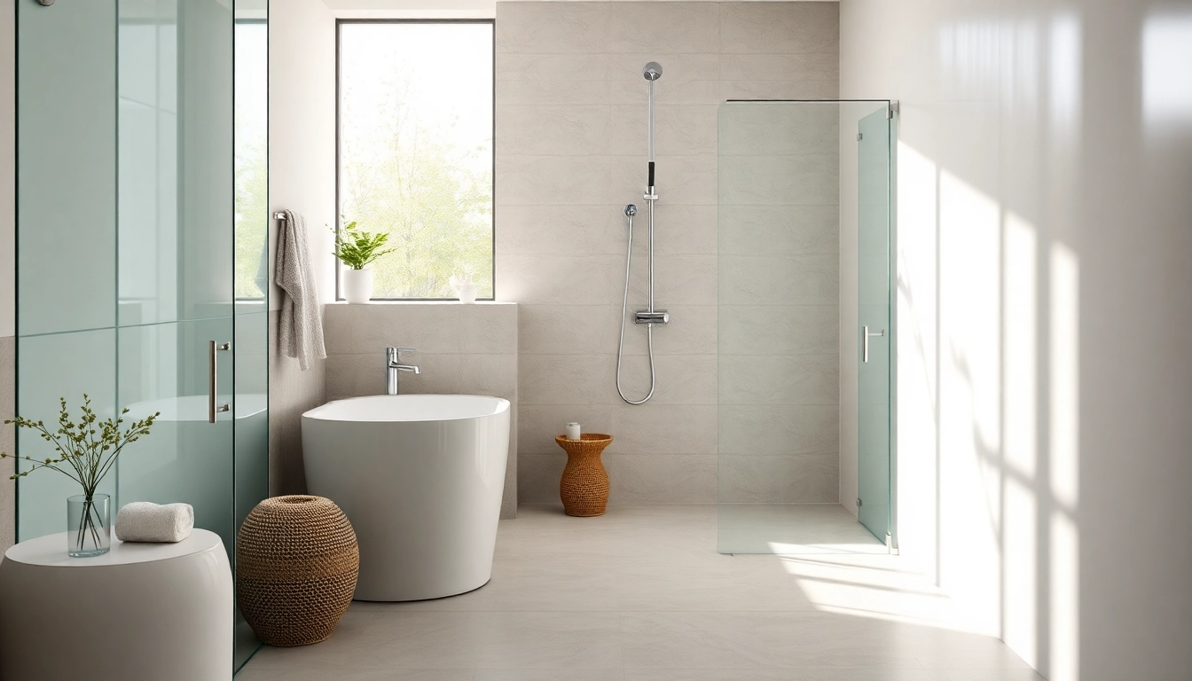 Entdecken Sie die elegante Duschkabine von sonni sanitär in einem stilvollen Badezimmer-Setup.