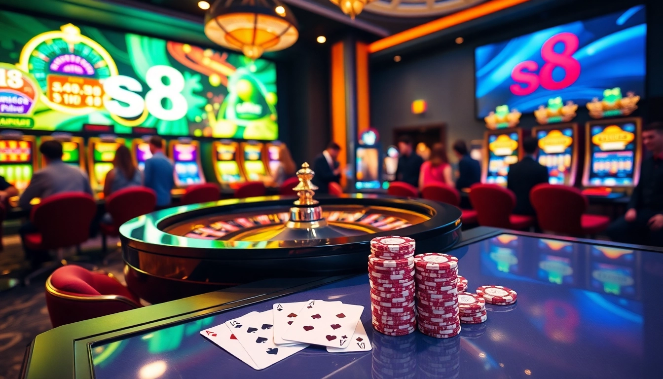 Experience thrilling wins at s8 casino with vibrant roulette and engaging online games.