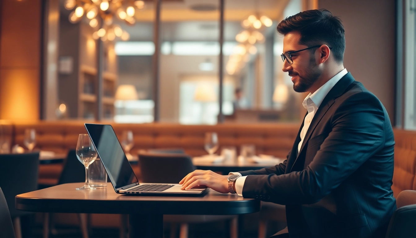Headhunter Gastronomie beobachtet Kandidaten in einem eleganten Restaurant-Setting.