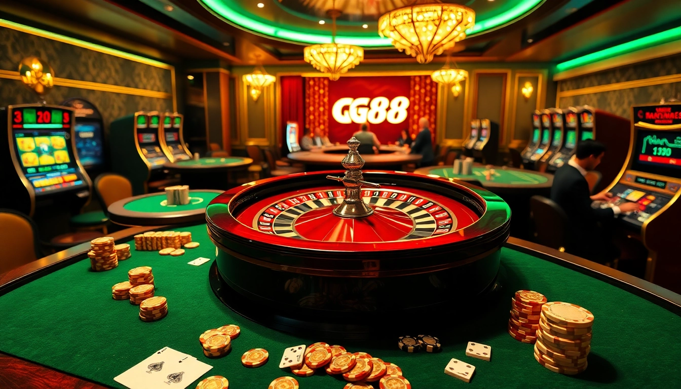 Experience thrilling gameplay at GG88 with stunning casino visuals and vibrant poker tables.