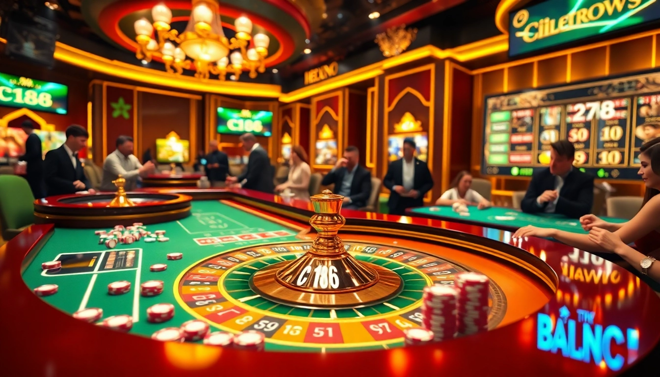 C168 online casino scene showcasing vibrant roulette with poker chips and engaging gameplay.