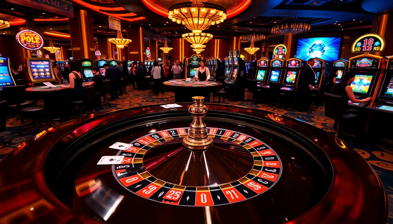 Experience the thrill of rr88 with vibrant roulette tables and professional dealers in a luxurious casino.