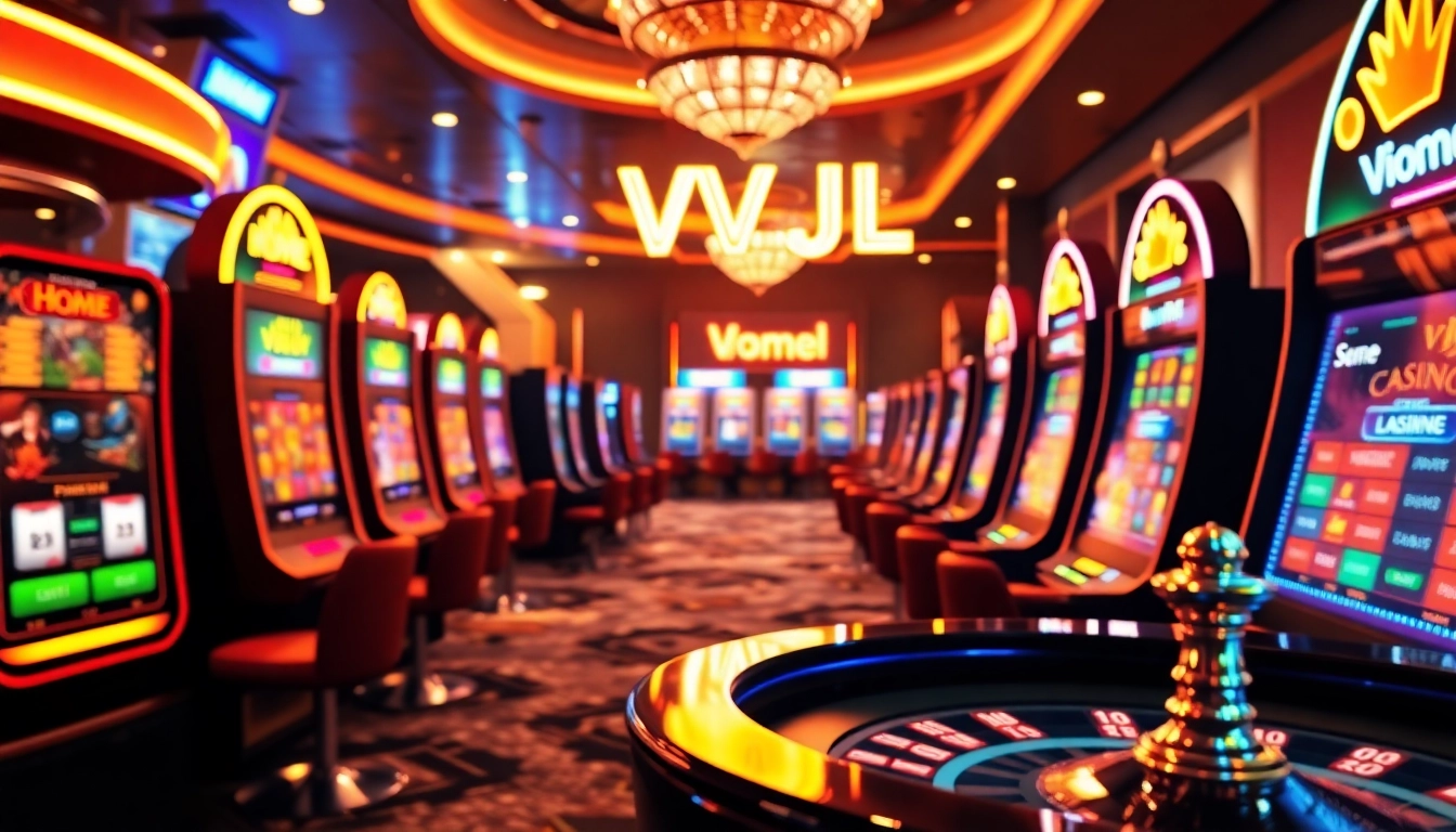 Experience the thrill of home vvjl online gambling with vibrant slot machines and roulette wheels.