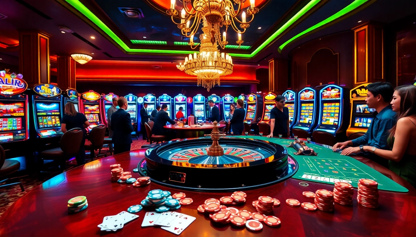 Engaging players at gamebaidoithuong.trading enjoying a vibrant roulette table and dynamic casino atmosphere.