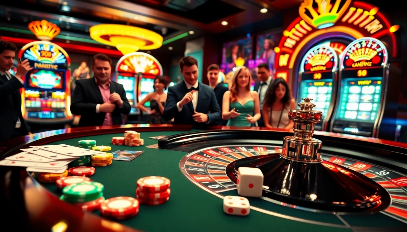 Experience the thrill of king88 with vibrant casino visuals featuring roulette tables and poker chips.