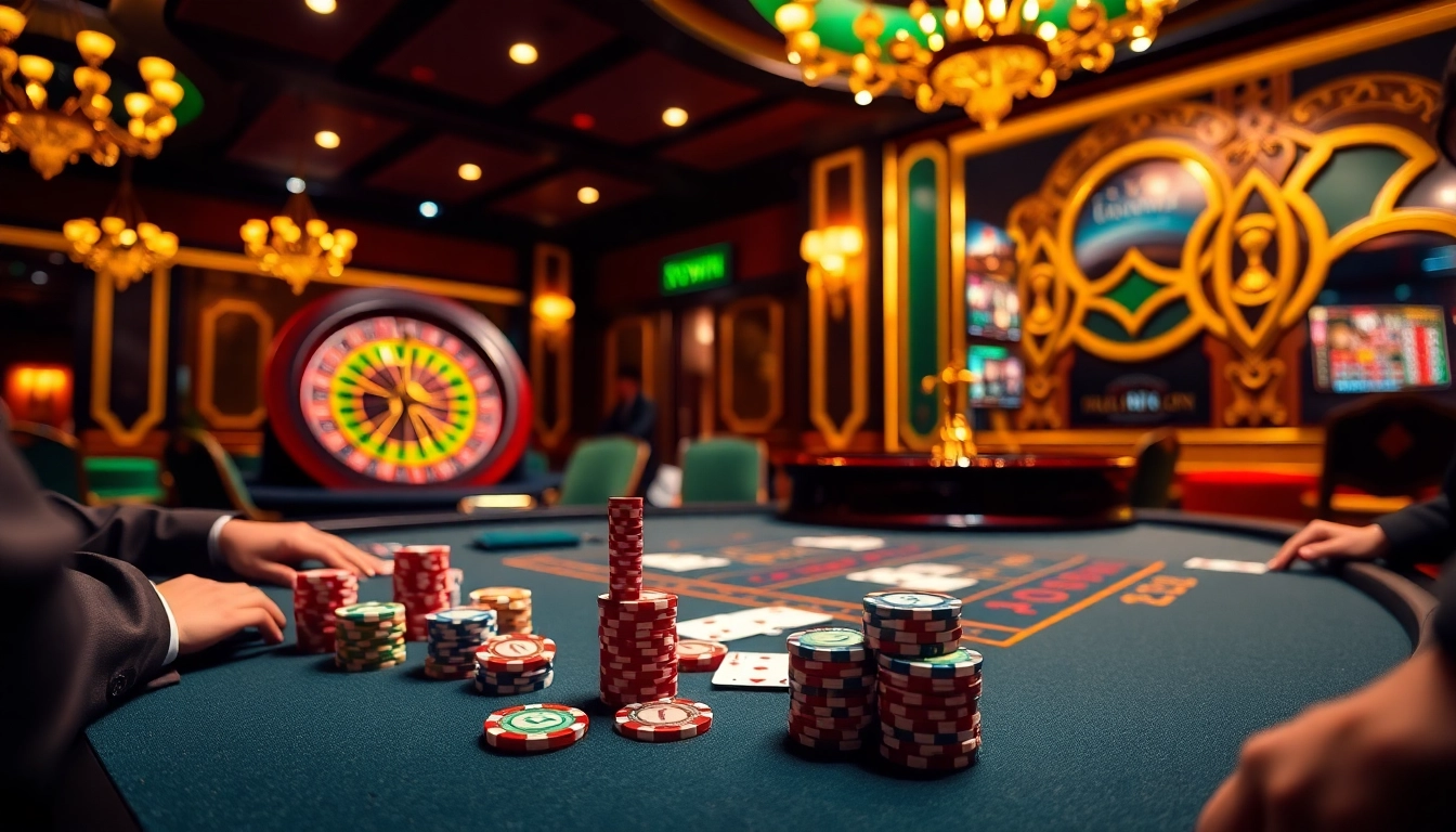 Experience the thrilling action at 78WIN's casino tables with vibrant poker games and roulette.