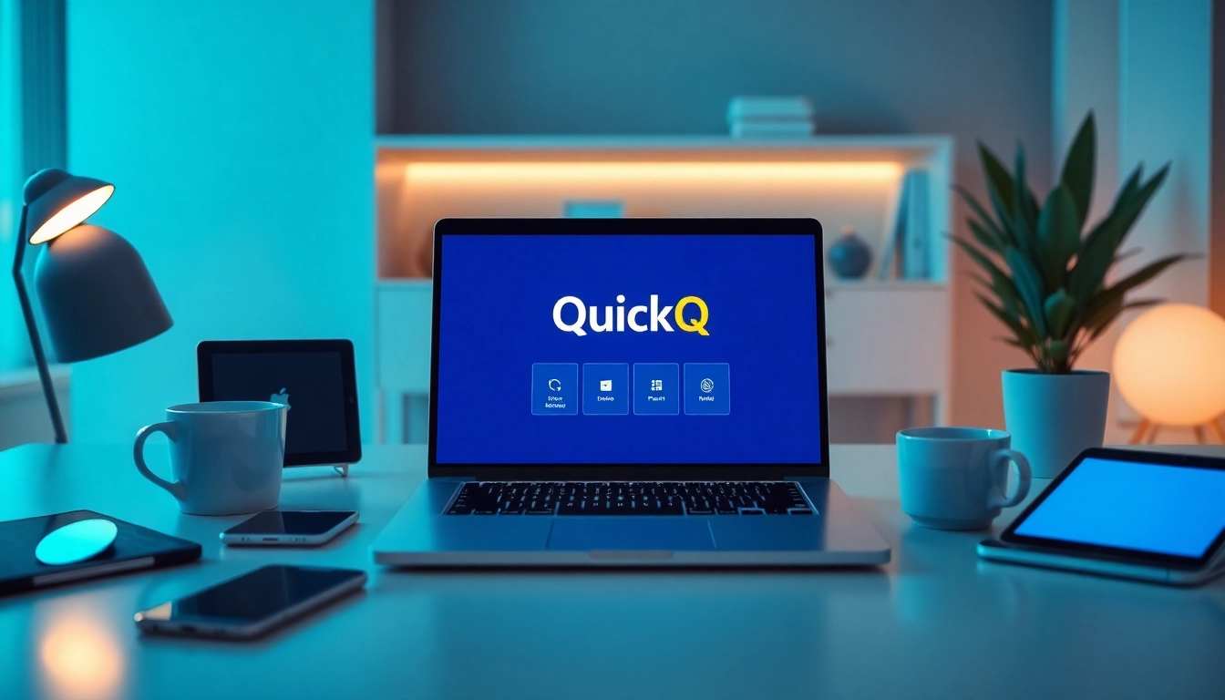 体验使用 QuickQ官网实现安全上网，展现现代化工作区设置。